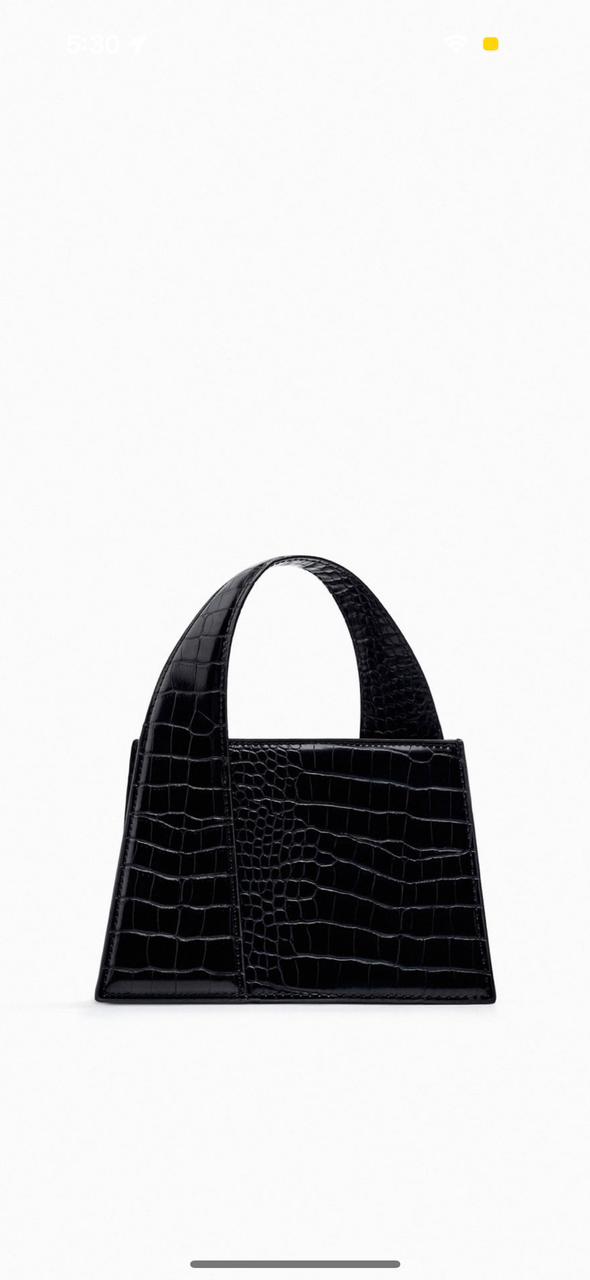 Zara Mock Croc Black Bag