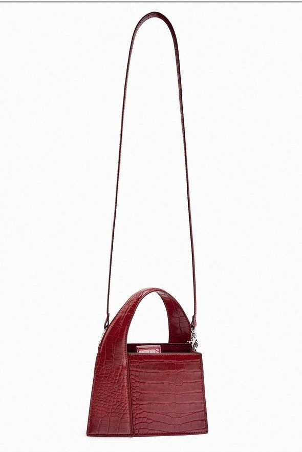 Zara Mock Croc Red Bag